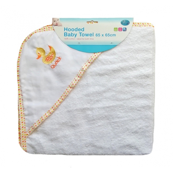 ' DUCKLING ' 100% COTTON HOODED BABY TOWEL -- £1.99 per item - 6 pack